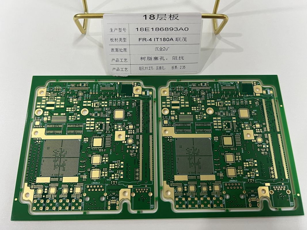 FR4 IT180 18Layers 3+N+3 HDI PCB Board prototype Met Crimp Hole 3/3Mil Traces X RAY Getest HDI quickturn ENIG