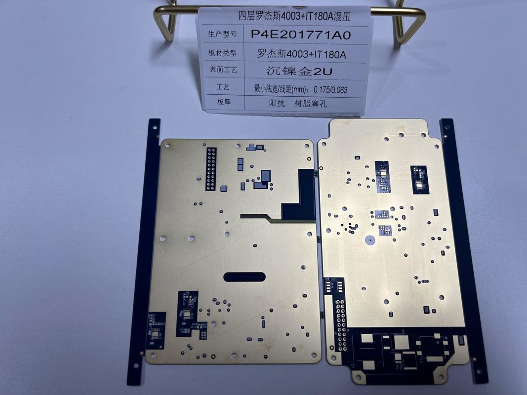 Rogers RO4003+IT180 Mengsel Rogers PCB Board 0,5-6oz Koper Immersion Gold Finish