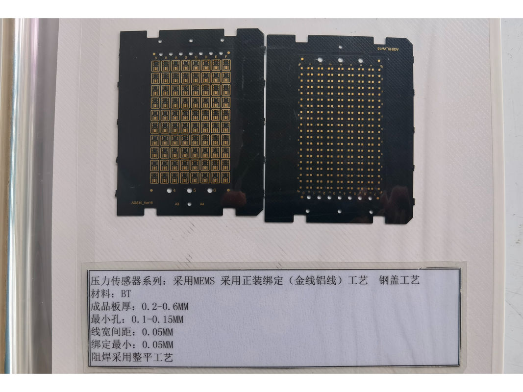 Duurzaam elektronica pcb met 0.2mm 1oz koper gewicht zwart soldeermasker druk sensor pcb