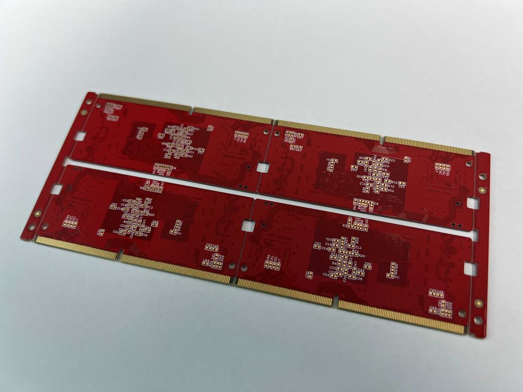 Immersion Gold Surface Multilayer PCB Board met rode soldeermaskerkleur en 0,25OZ kopergewicht